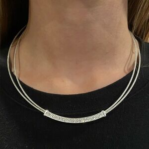 Elegant Silver Necklace with Crystal Accents